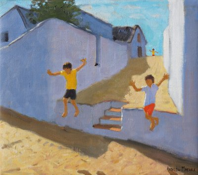 Jumping off a wall, Mykonos, 2015 by Andrew Macara